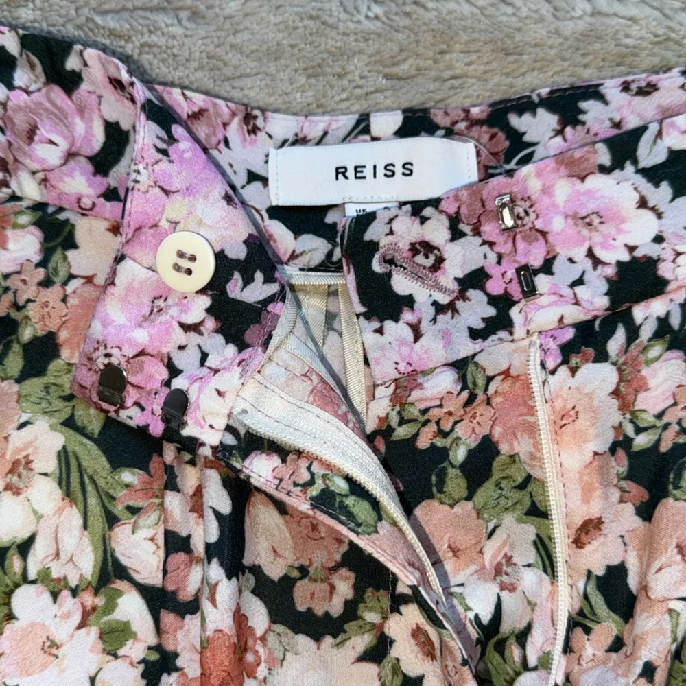 NWT REISS Serena Floral Print Wide Leg Trousers in Multicolor Size 4 - Picture 12 of 16